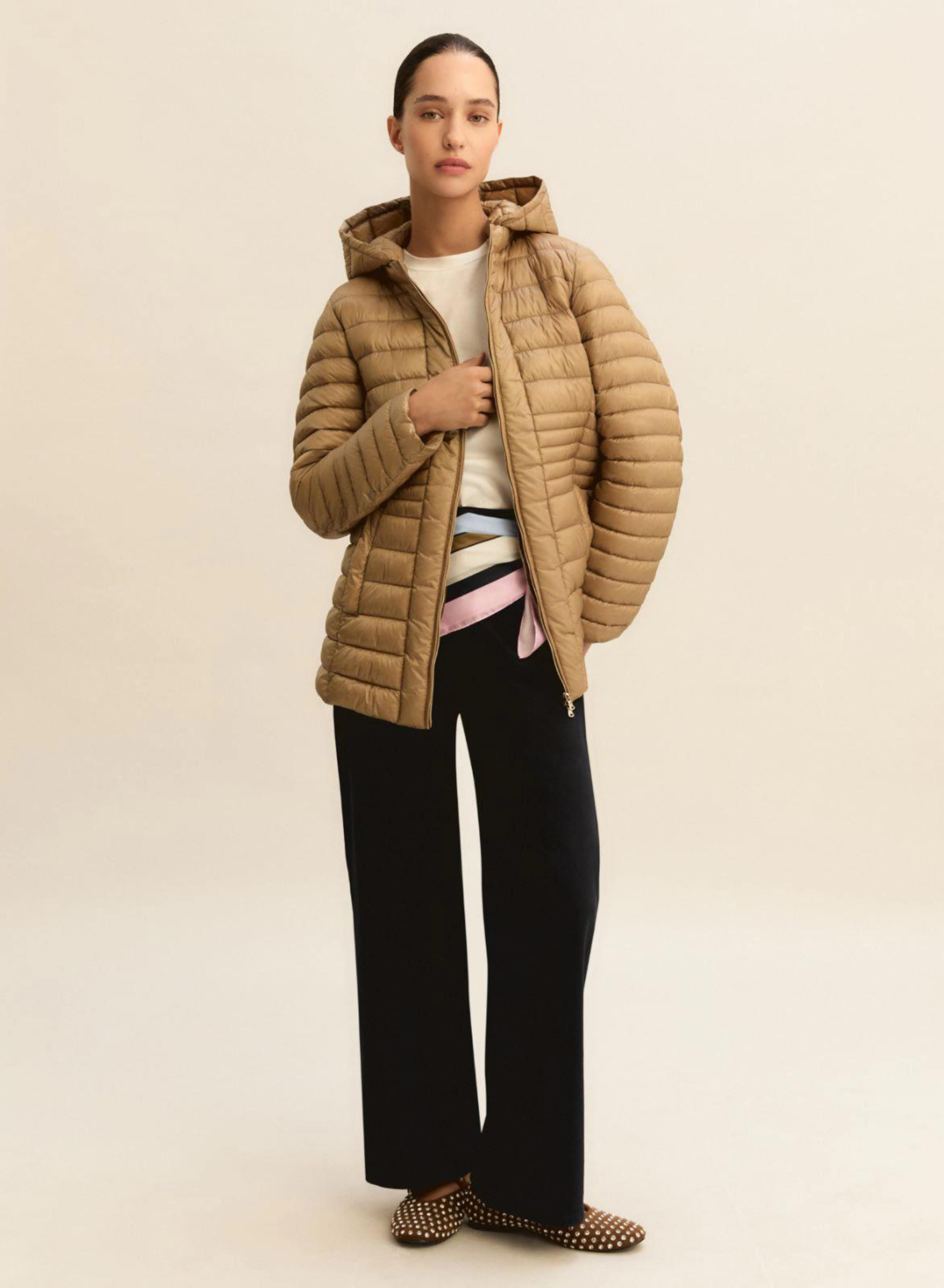 Κάμελ αδιάβροχο Μπουφάν με αποσπώμενη κουκούλα Emme Marella - 0