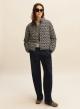 Navy Blue double face puffer Jacket with print Emme Marella - 0