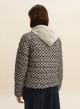 Navy Blue double face puffer Jacket with print Emme Marella - 3