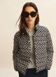 Navy Blue double face puffer Jacket with print Emme Marella - 1