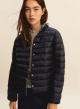 Navy Blue double face puffer Jacket with print Emme Marella - 4