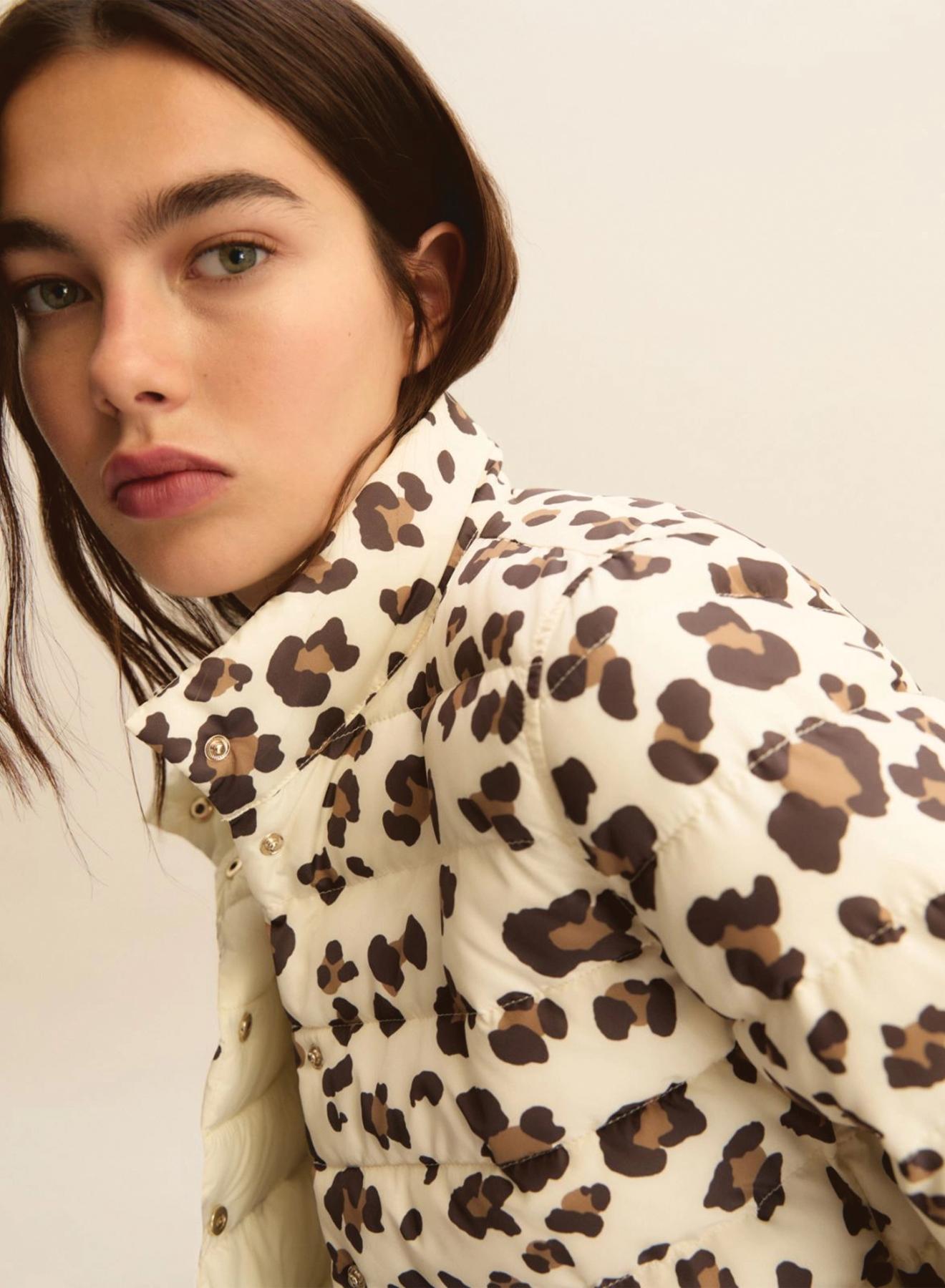 Wool White double face puffer Jacket with print Emme Marella - 3