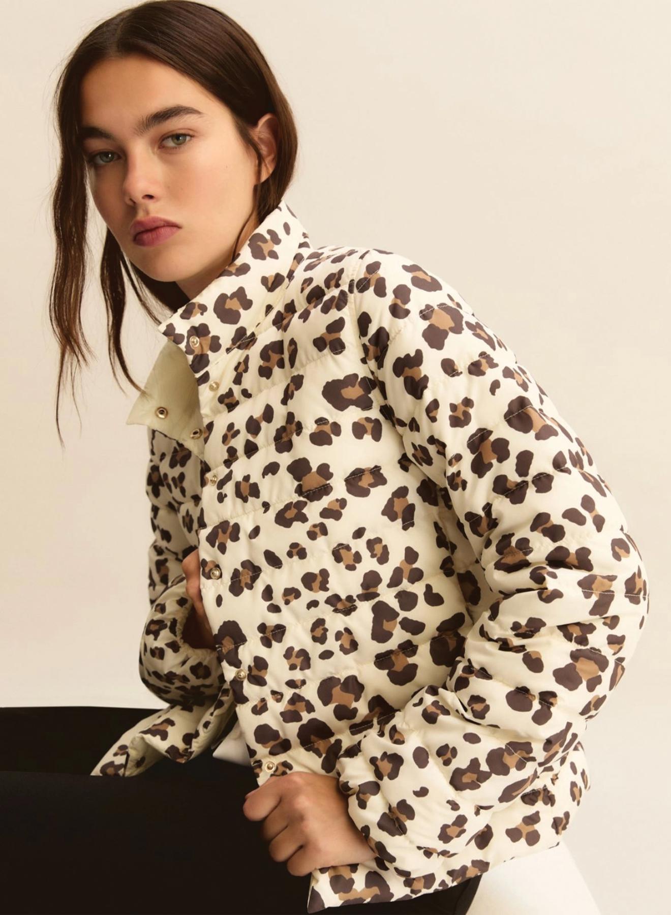 Wool White double face puffer Jacket with print Emme Marella - 2