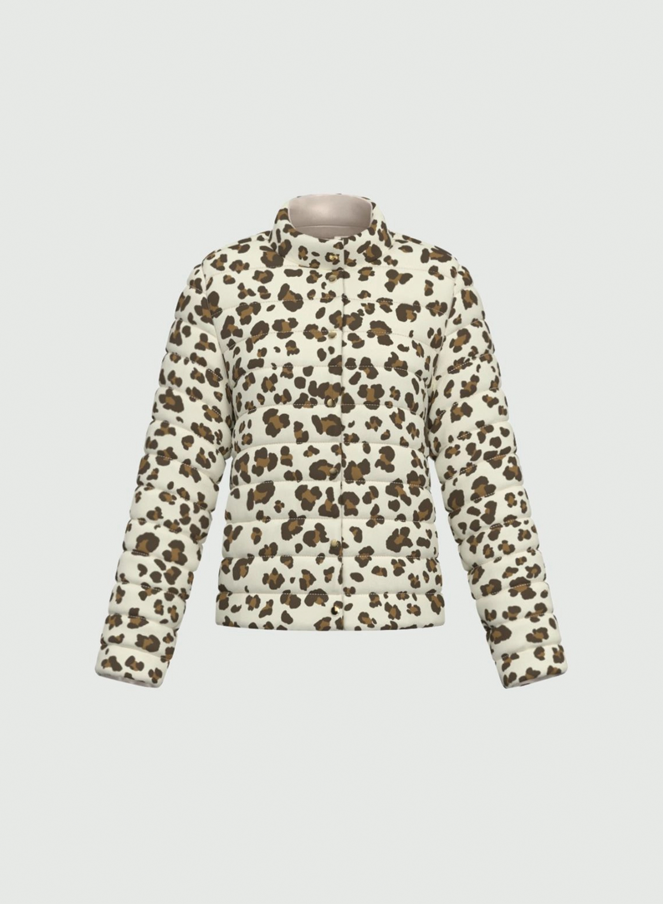 Wool White double face puffer Jacket with print Emme Marella - 5