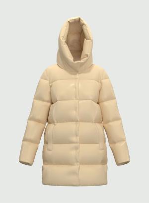 Straight fit quilted down jacket with hood - 21335