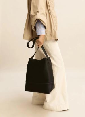 Μαύρη Τσάντα χειρός-Ώμου Saffiano look Emme Marella - 57266