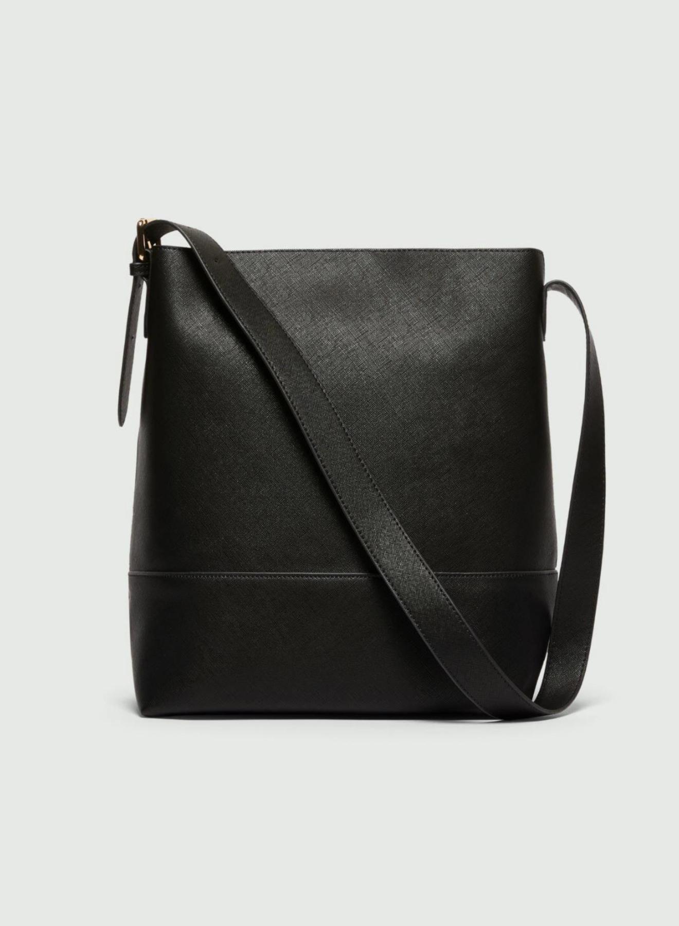 Μαύρη Τσάντα χειρός-Ώμου Saffiano look Emme Marella - 2