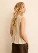 Beige sleeveless Blouse with V neckline and with buttons Emme Marella - 1
