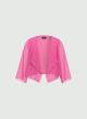 Pink strapless satin Jumpsuit with Pink Crepe georgette Shrug with three quarters sleeves Emme Marella-8
