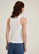 White Tank Top with mini crystals and resin pearls along the entire neckline Emme Marella - 3