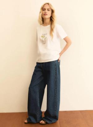 Λευκό T-Shirt με τύπωμα μαζί με Τσάντα Emme Marella - 59590