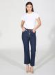 Navy Blue Cropped, flared stretch jeans R.R. - 0