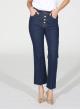 Navy Blue Cropped, flared stretch jeans R.R. - 1