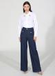 Navy Blue high waisted, wide legs stretch Jeans R.R. - 1