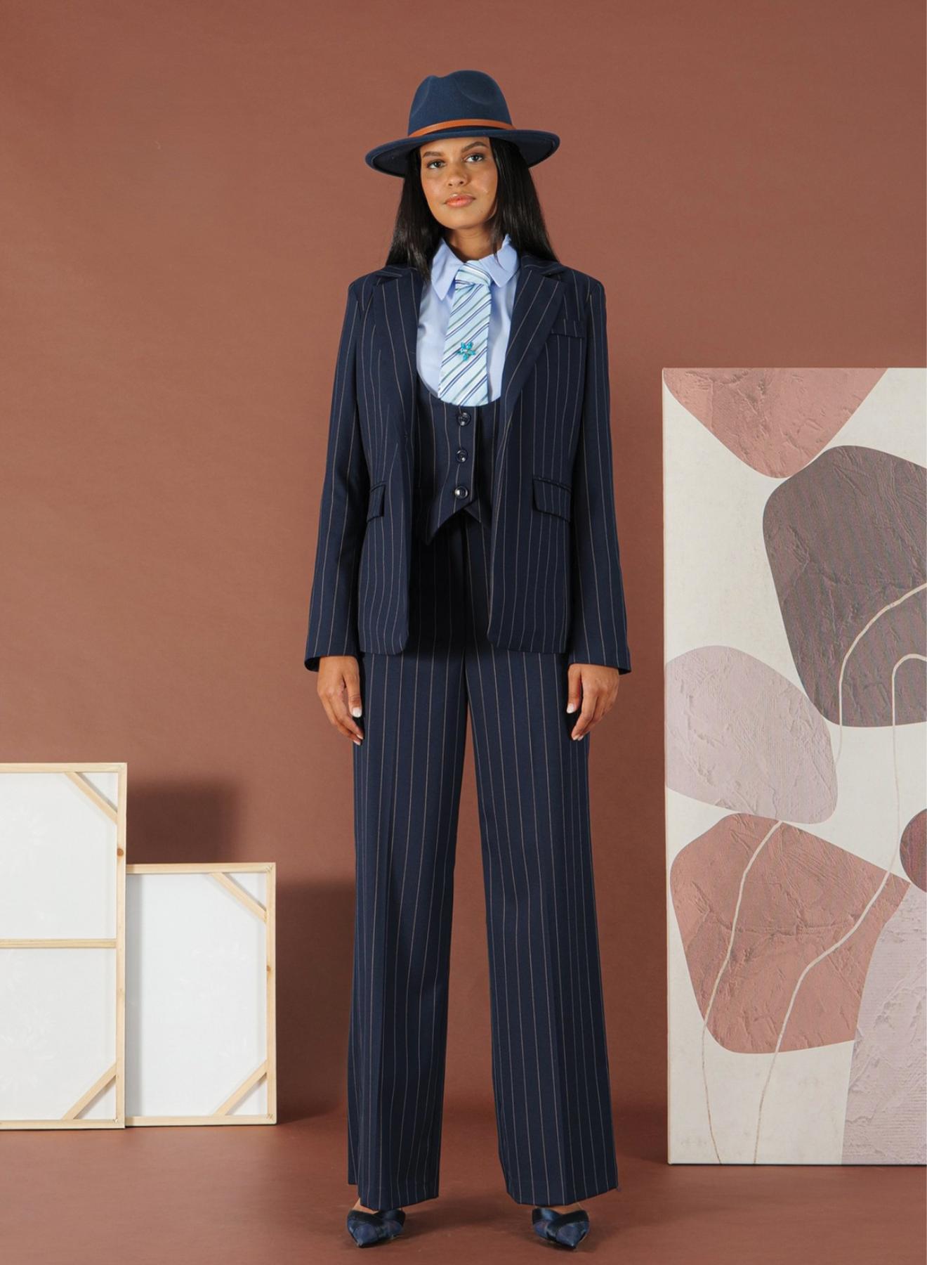 Μπλε Σακάκι με ρίγες R.R. - 1