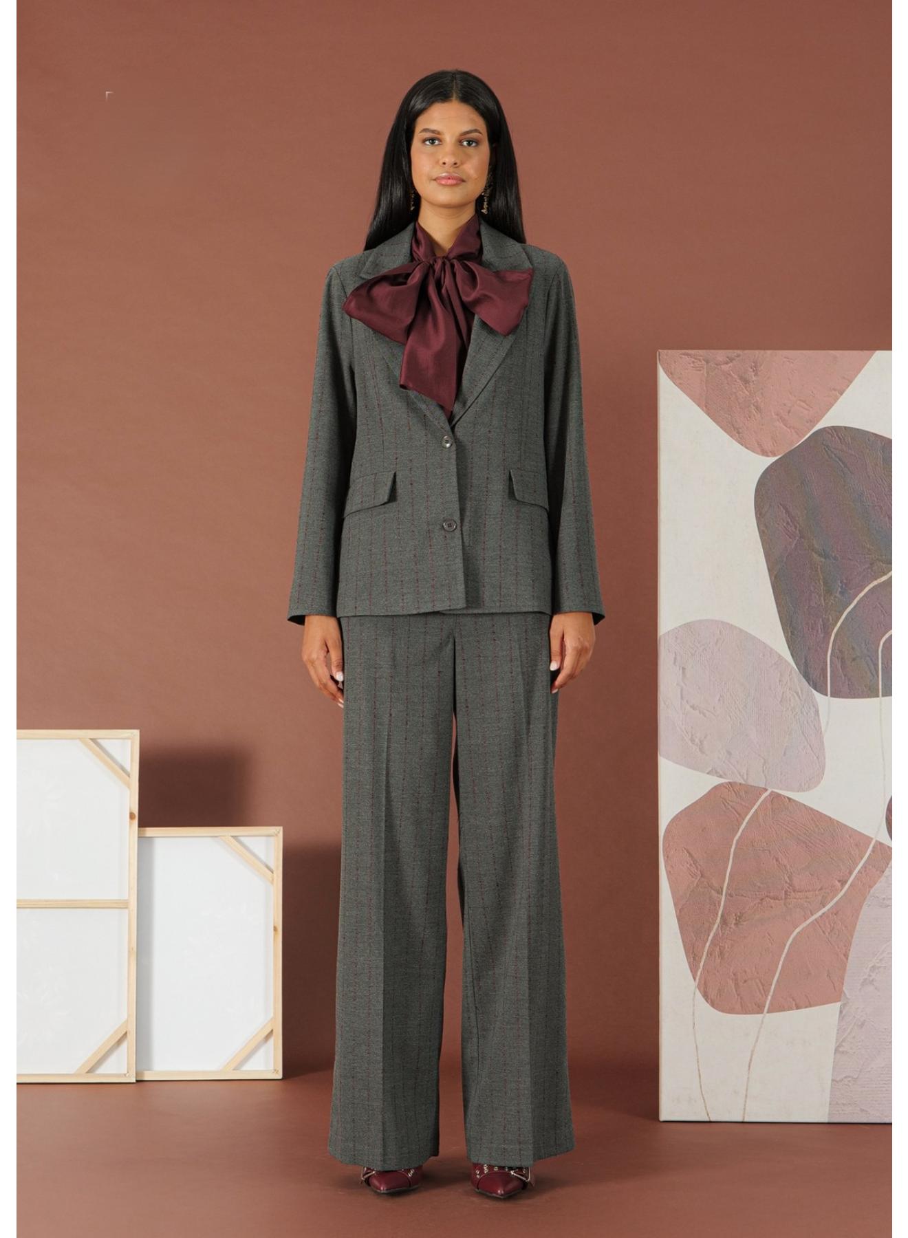 Copy of Grey pinstriped straight fit Trousers R.R. - 2