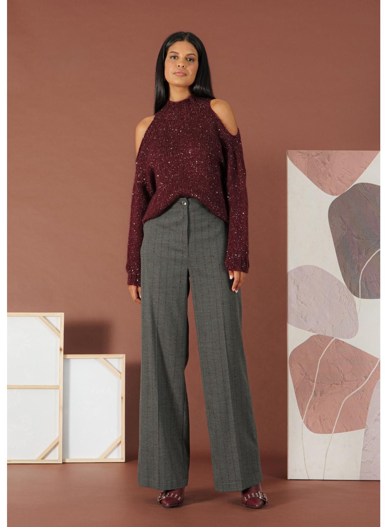 Γκρι Παντελόνι με ρίγες σε ίσια γραμμή R.R. - 2