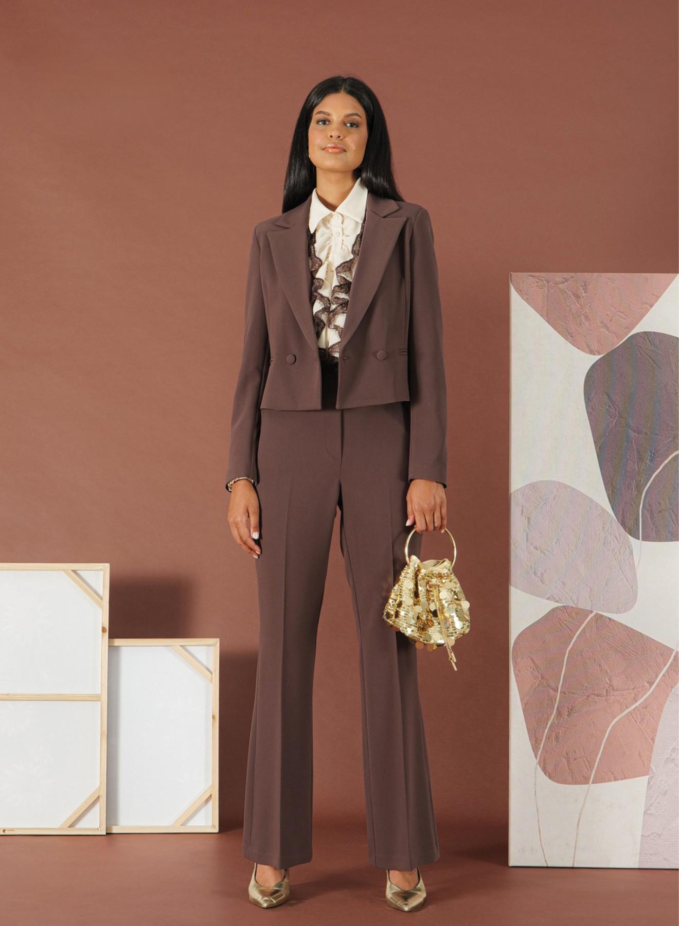 Chocolate double breasted Jacket R.R. - 1