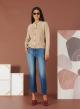 Copy of Blue Cropped, light flared stretch Jeans R.R. - 1