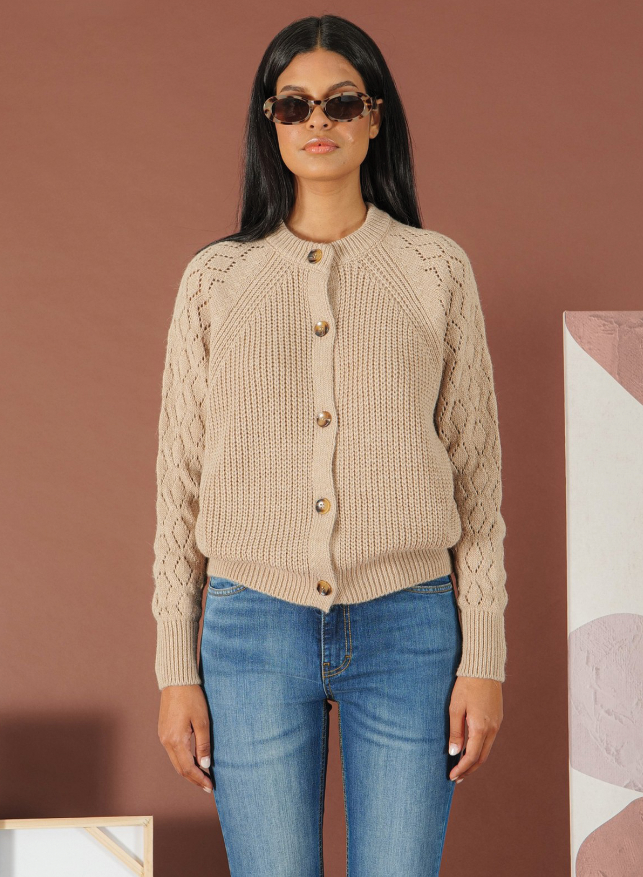 Copy of Blue Cropped, light flared stretch Jeans R.R. - 2