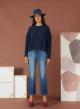 Copy of Blue Cropped, light flared stretch Jeans R.R. - 3