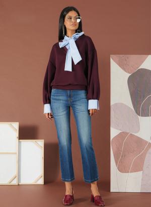 Copy of Blue Cropped, light flared stretch Jeans R.R. - 52223