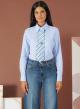 Blue wide leg stretch Jeans with turn-ups R.R. - 2