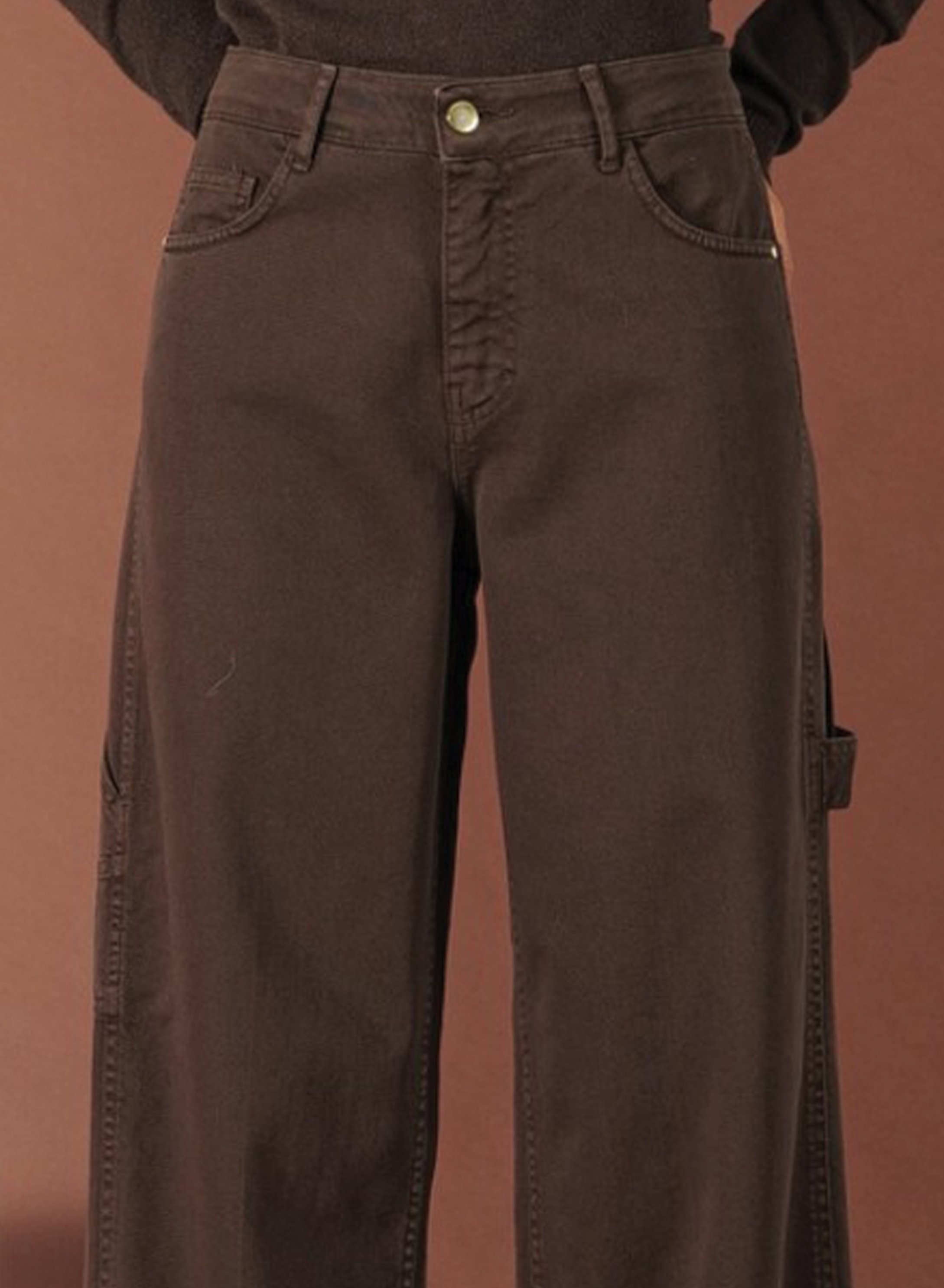 Chocolate wide leg stretch Jeans R.R. - 2