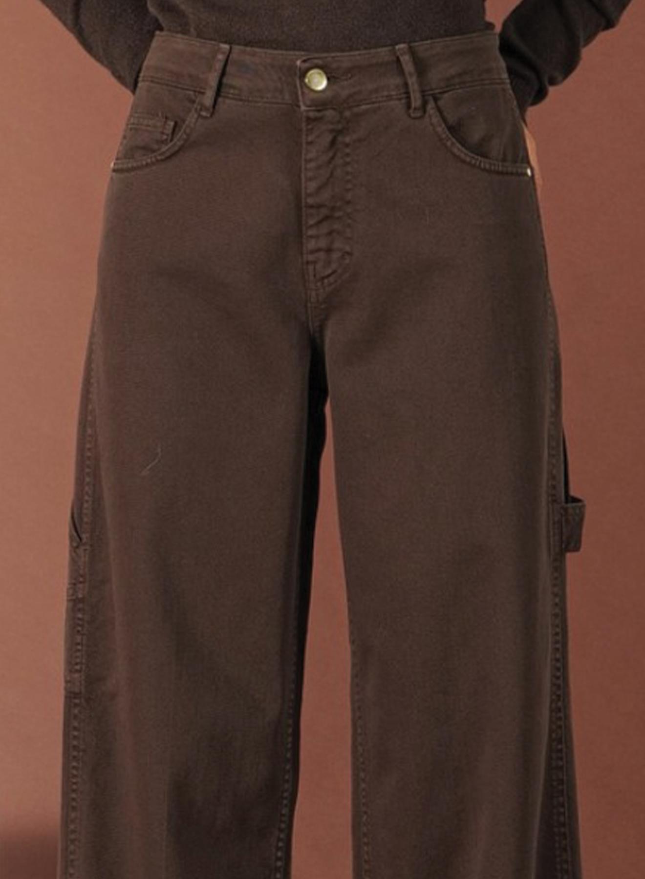 Chocolate wide leg stretch Jeans R.R. - 3