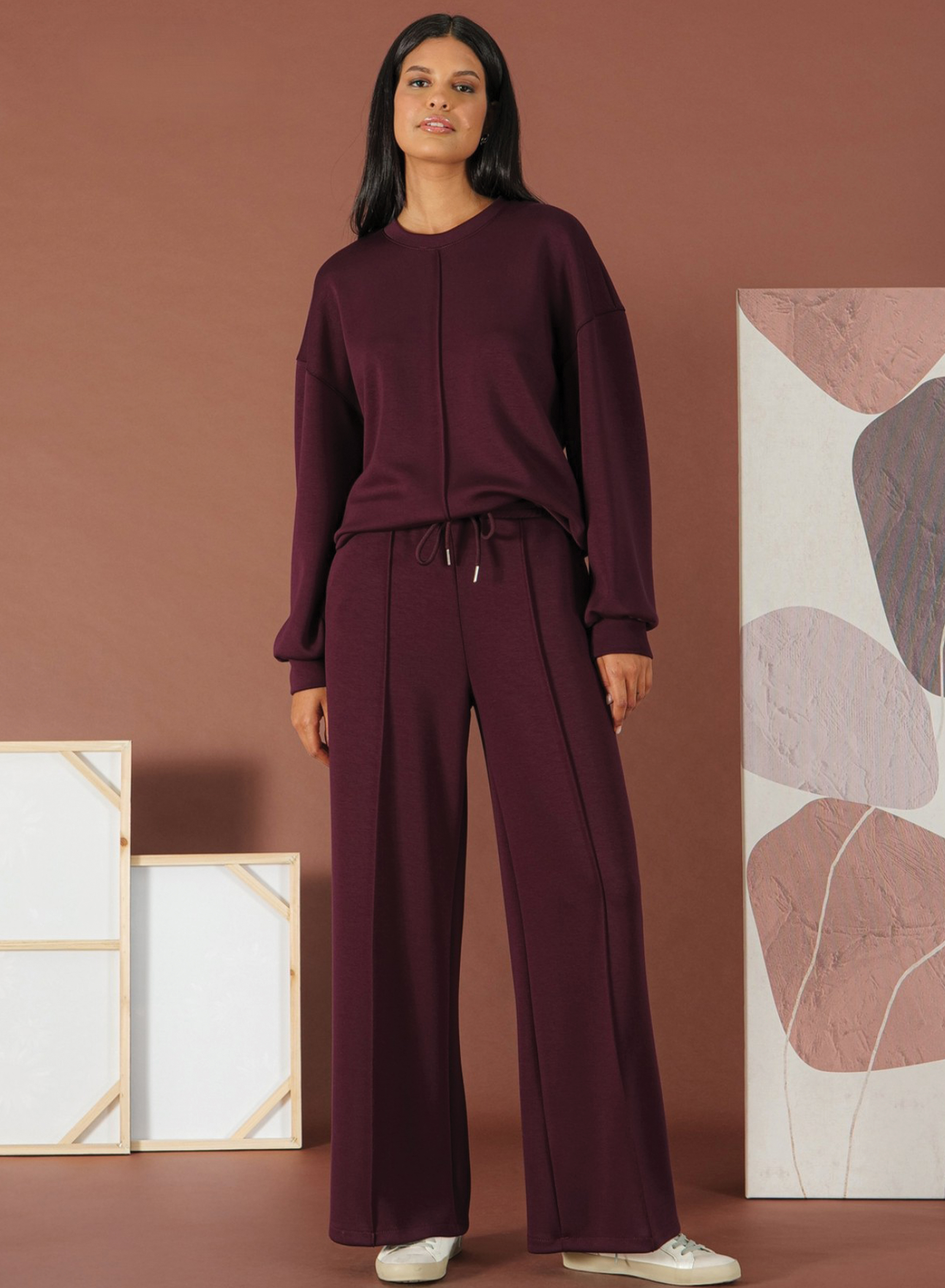 Bordeaux sweatshirt style Blouse R.R. - 2