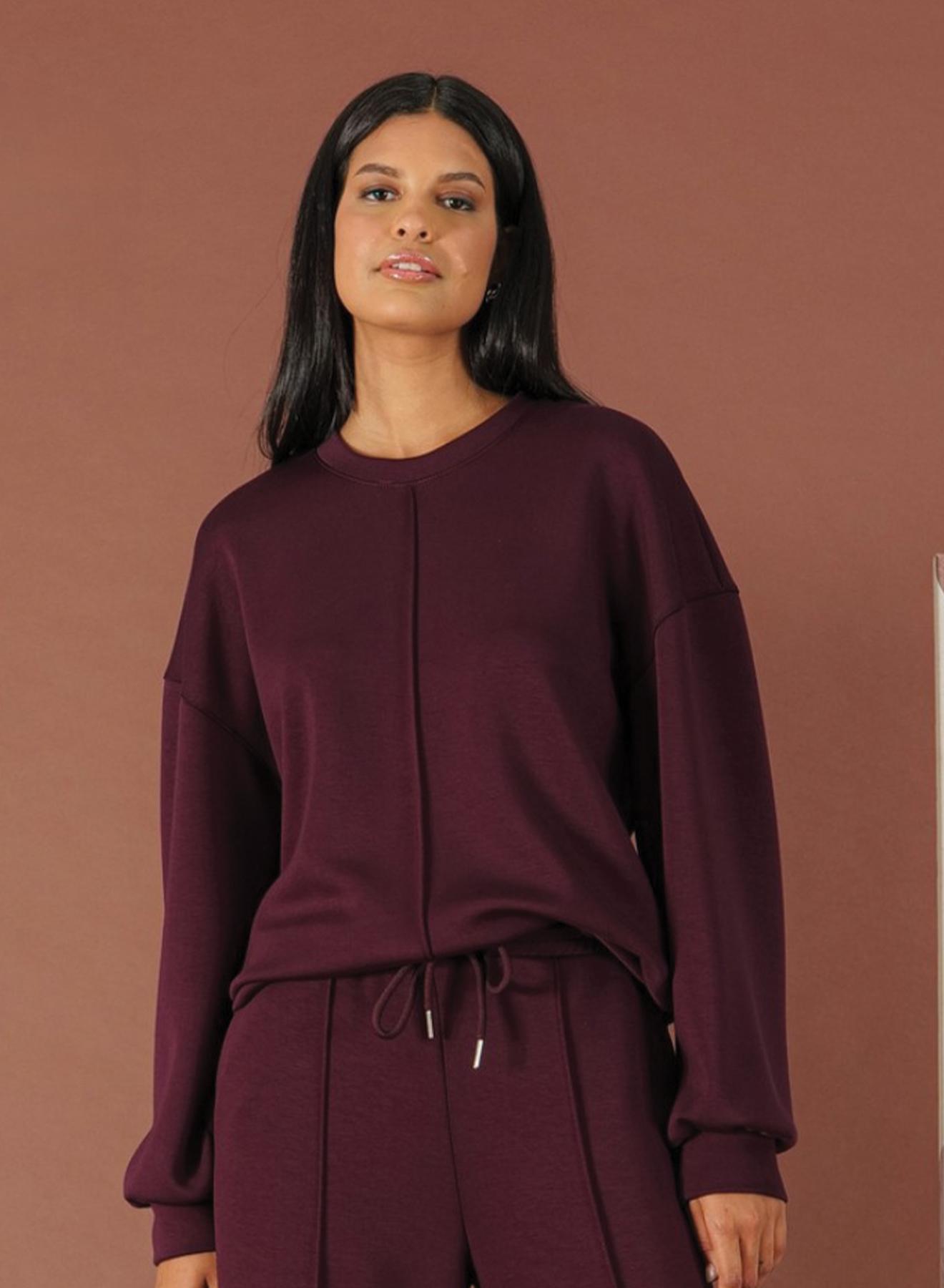 Bordeaux sweatshirt style Blouse R.R. - 2