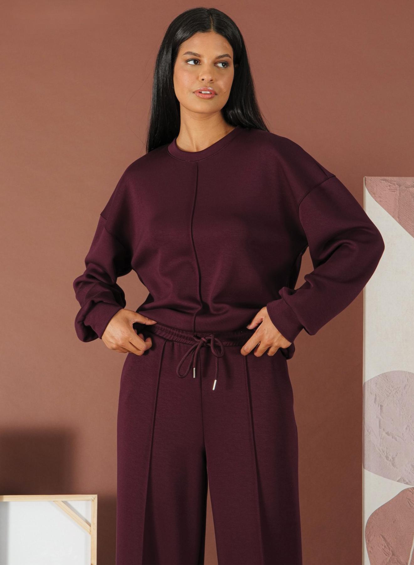 Bordeaux sweatshirt style Blouse R.R. - 1