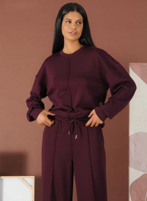 Bordeaux sweatshirt style Blouse R.R. - 52398