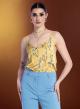 Floral silky touch Top με τιράντες R.R. - 0