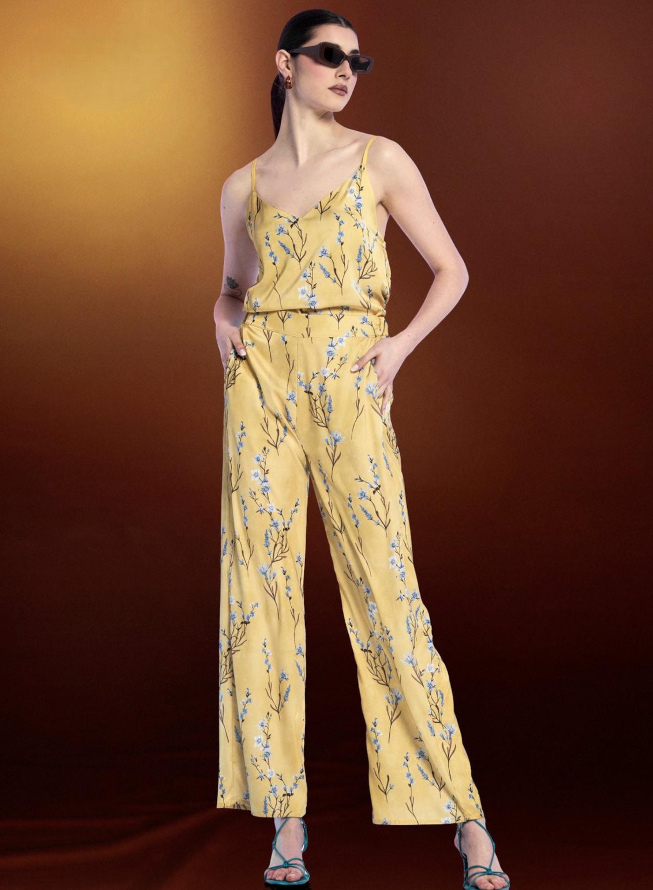 Floral silky touch Top με τιράντες R.R. - 4