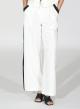 White-Black straight fit Trousers with side stripe R.R - 1