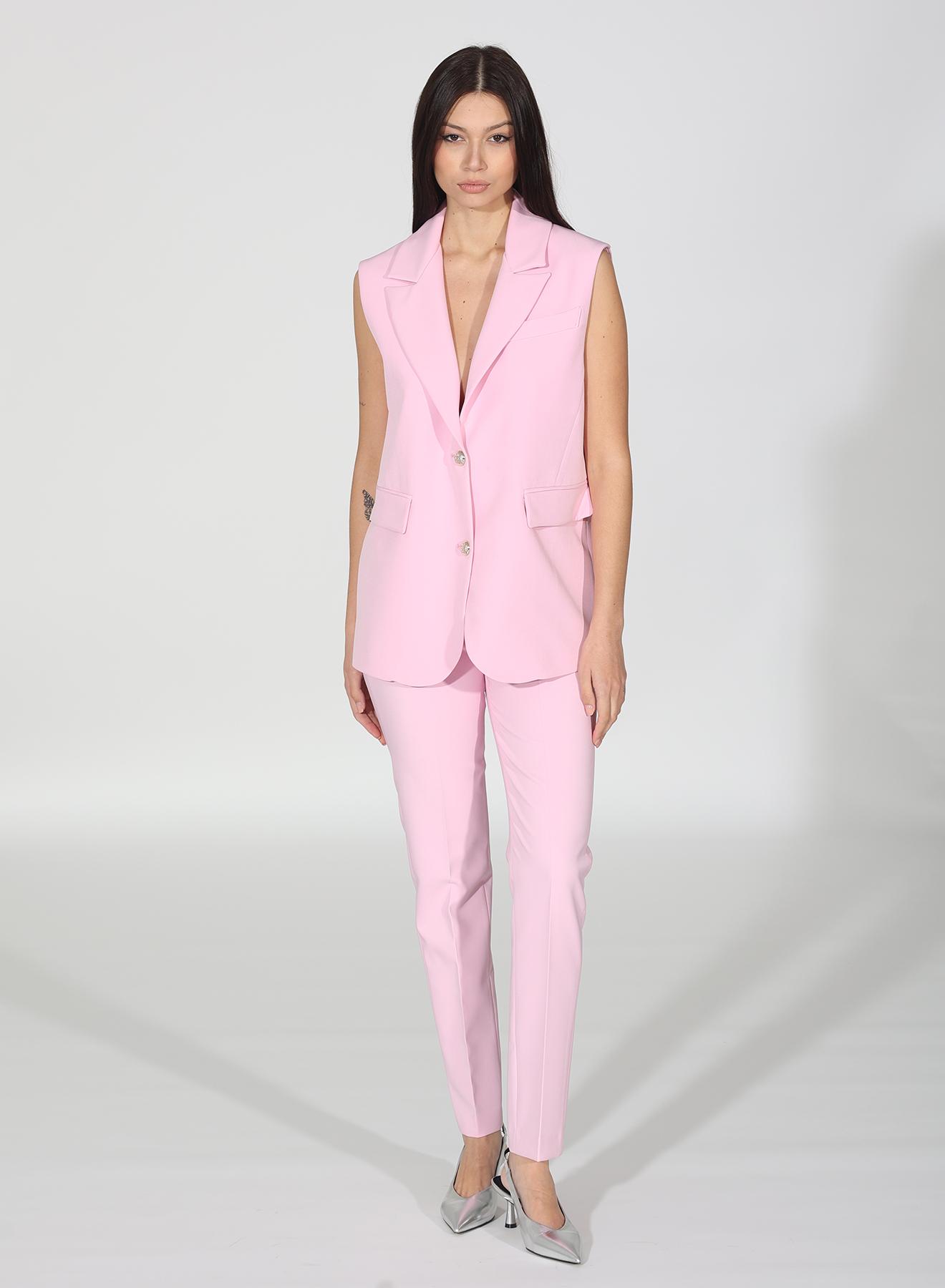 Pink long Waistcoat with lapels and pockets R.R - 1