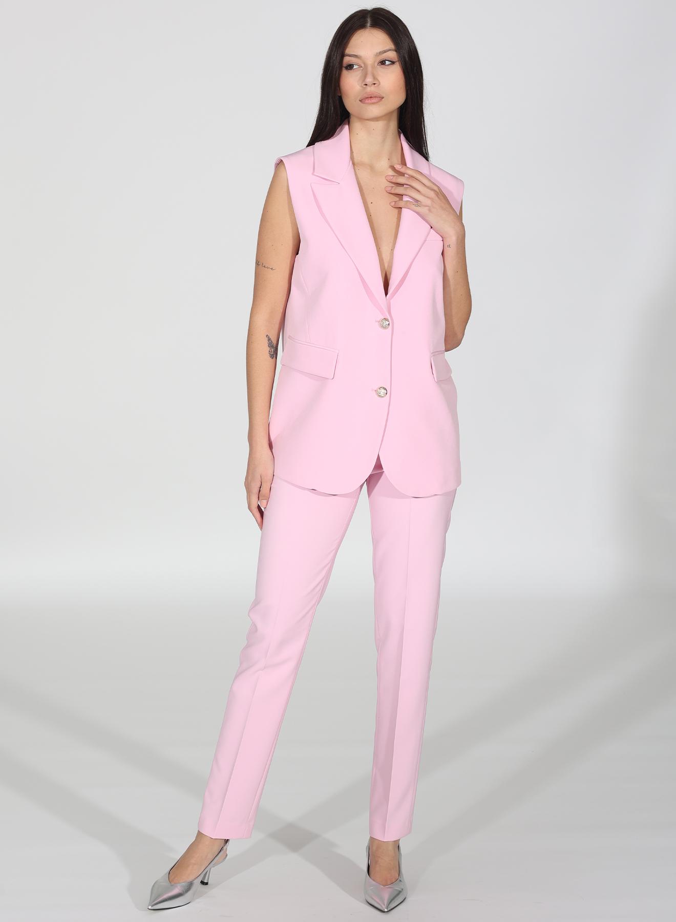 Pink long Waistcoat with lapels and pockets R.R - 2