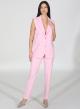 Pink long Waistcoat with lapels and pockets R.R - 1