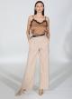 Beige straight fit Trousers with belt R.R - 0