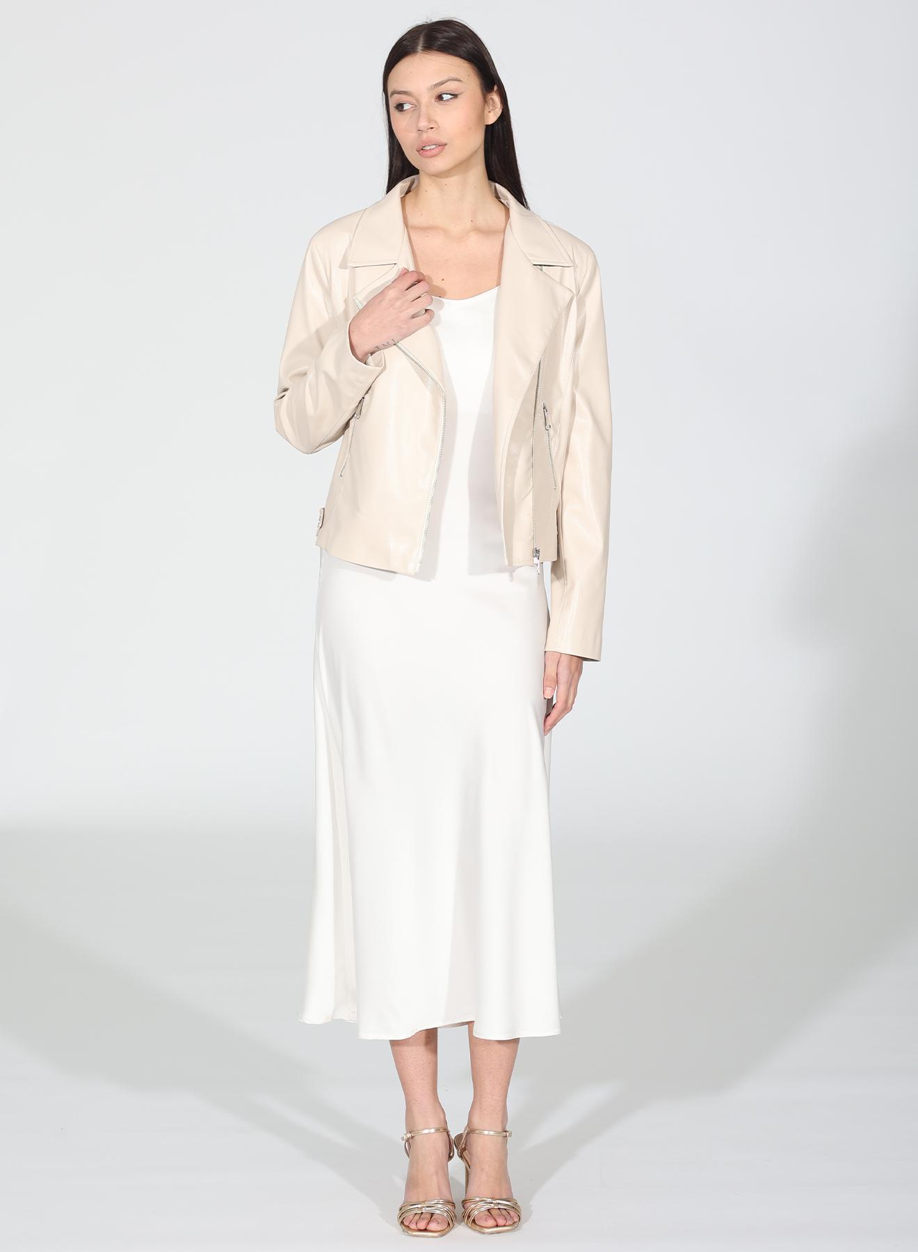 Beige eco leather Jacket R.R - 1