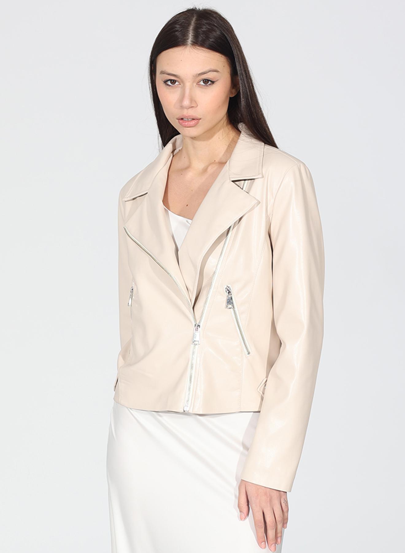 Beige eco leather Jacket R.R - 3