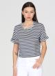 Blue-White Blouse with stripes and rhinestones R.R. - 0