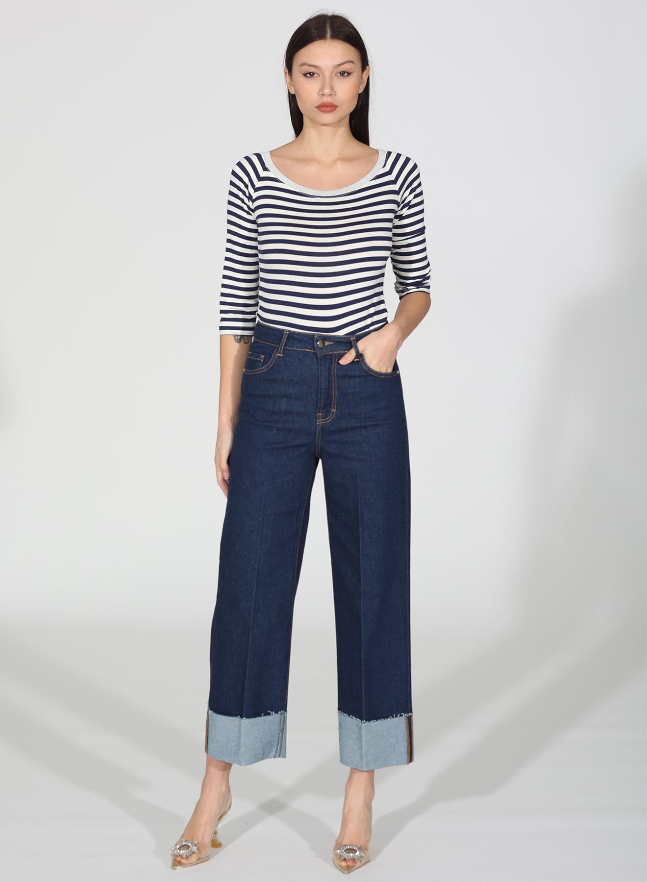 Blue-White Blouse with stripes R.R. - 2