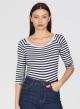 Blue-White Blouse with stripes R.R. - 0