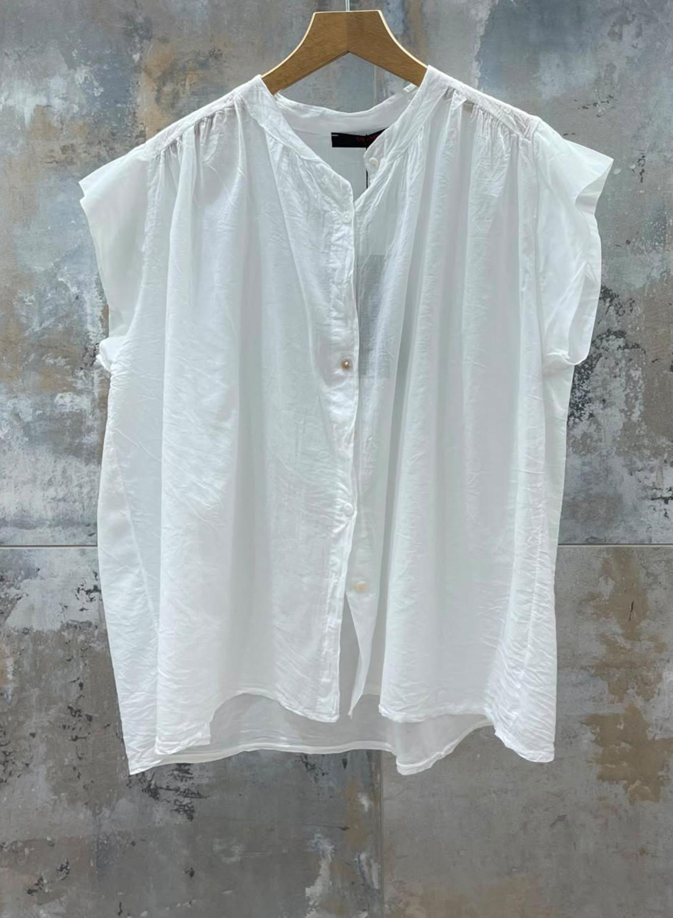 White sleeveless cotton Shirt Valentina Milano - 2