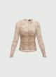 Camel tulle Blouse with python print Emme Marella - 4