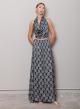 Navy Blue-White long Skirt with spiral print "Addi" Capetanissa - 0