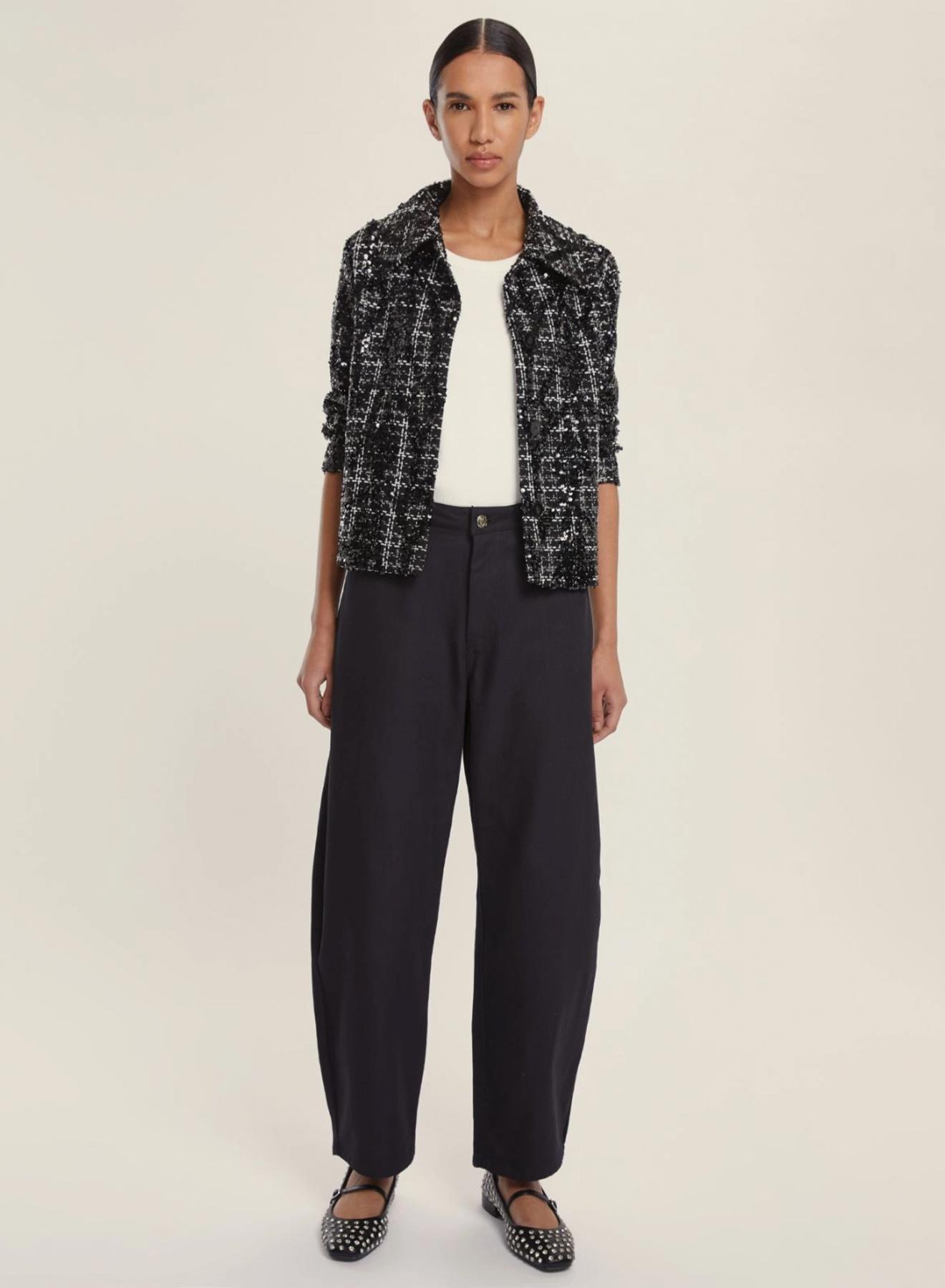 Black five pocket, barrel fit Trousers Emme Marella - 1