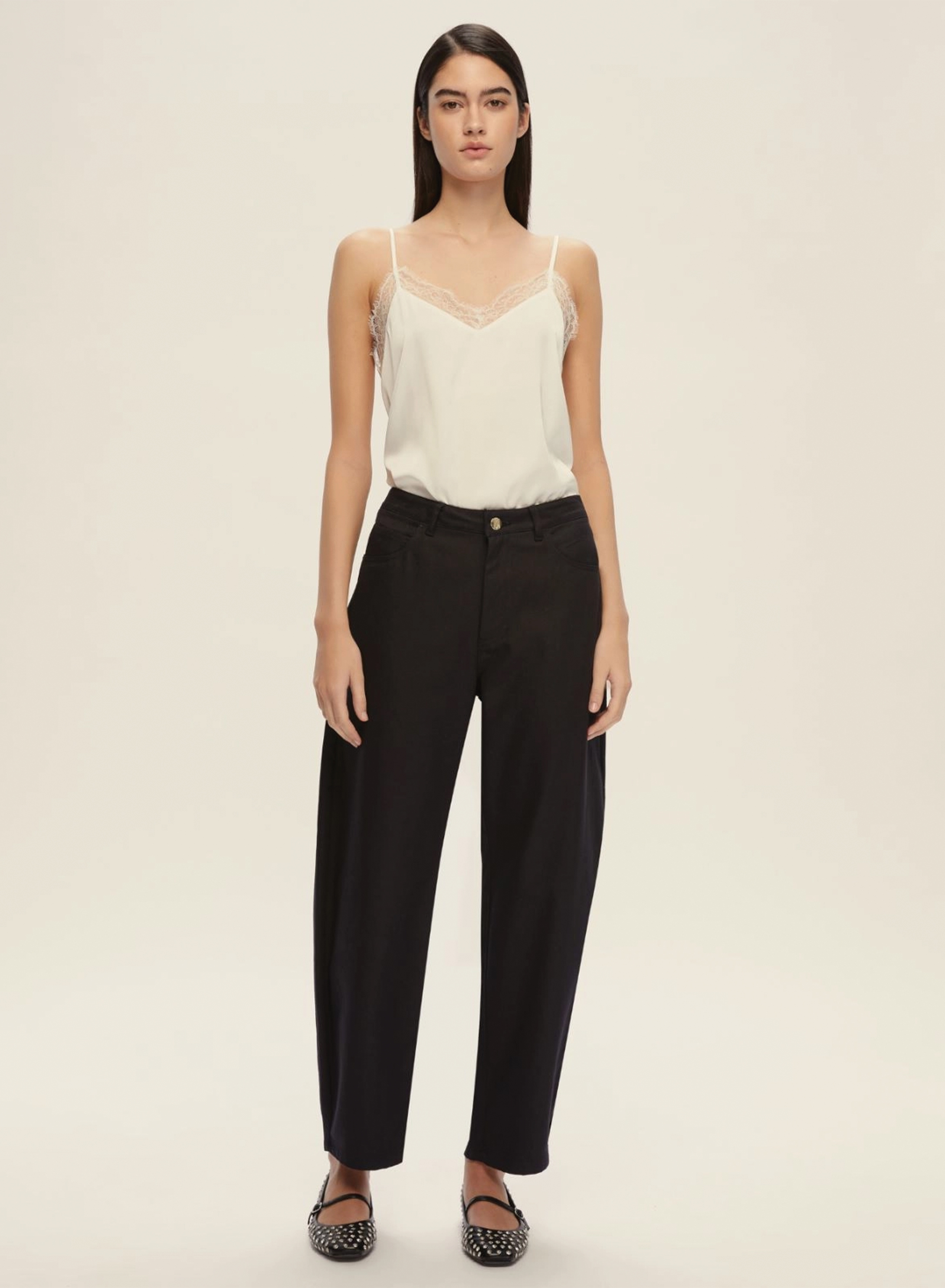 Black five pocket, barrel fit Trousers Emme Marella - 5